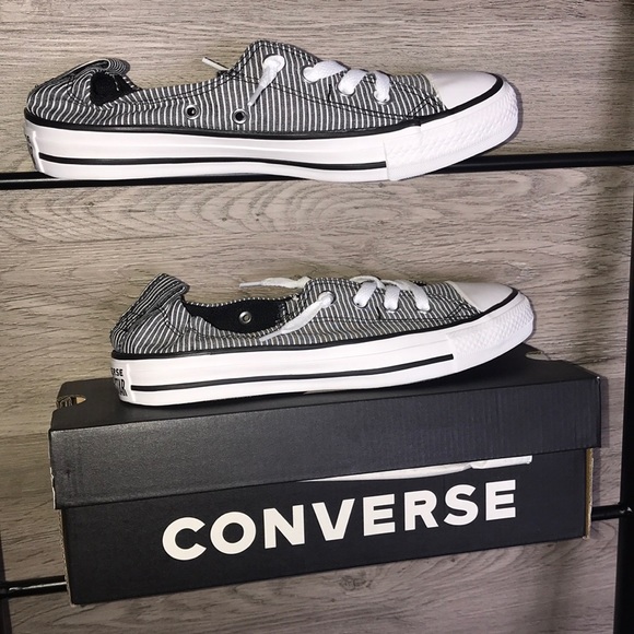 NIB-Women’s Converse Slip On,Shoreline Black/White - Picture 3 of 4